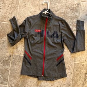 Like new Fila sport jacket with red zipper size small